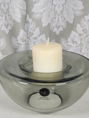 Scandinavian Gray Glass Candleholder - Sagaform by Marie Olofsson